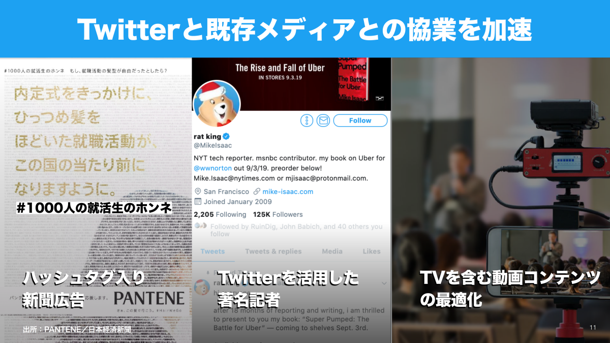 スライド画像1：「Twitterと既存メディアとの協業を加速」