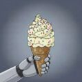 An ice cream cone with AI sprinkles