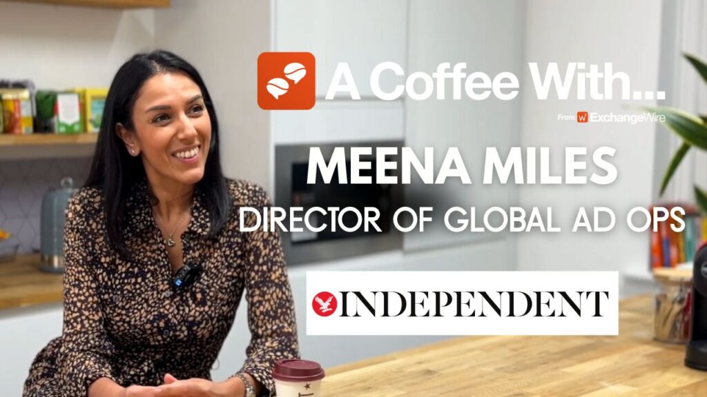 Shot of Meena Miles, director of global ad ops at The Independent, having a coffee in the ExchangeWire kitchen.