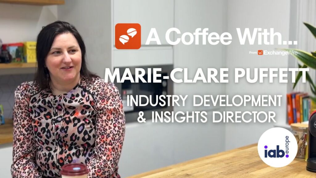 Shot of Marie-Clare Puffett, industry development & insights director at IAB Europe, in the ExchangeWire kitchen for a coffee chat.