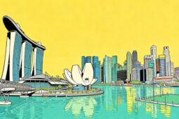 A illustrated view of the Singapore marina