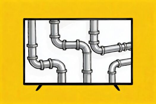 Emerging Channels, Cleaner Pipes: Assembly’s Tom Cogan on Where MENA Programmatic is Heading A TV showing a set of interconnected pipes