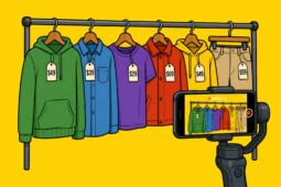 Live Commerce in APAC: A rack of clothes being filmed.