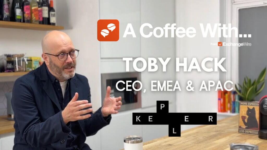 Shot of Toby Hack, CEO, EMEA & APAC at Kepler, in the ExchangeWire kitchen for an episode of 'A Coffee With...'