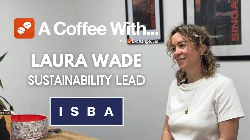 Shot of Laura Wade, sustainability lead at ISBA, in the ExchangeWire kitchen for an episode of 'A Coffee With...'