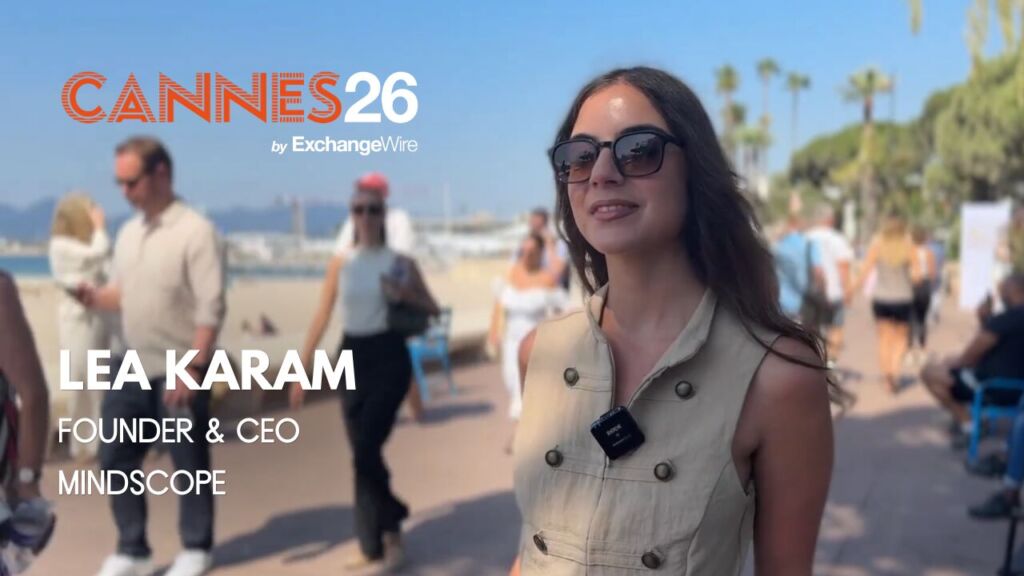 Shot of Lea Karam, founder & CEO of Mindscope, on La Croisette at Cannes 2026 by ExchangeWire.