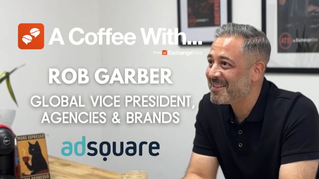 Shot of Rob Garber, global vice president, agencies & brands at Adsquare, in the ExchangeWire kitchen for an episode of 'A Coffee With...'