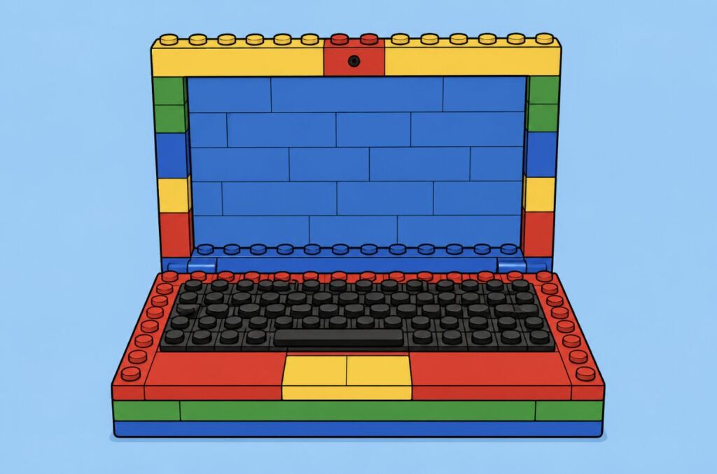 Laptop made of building blocks