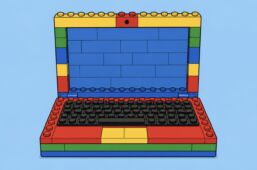 Laptop made of building blocks
