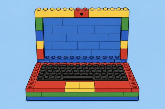 Building Advertiser Analytics in a Post-Identifier World Laptop made of building blocks