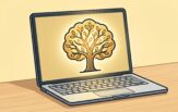 Tree on a laptop screen