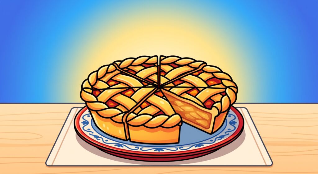 A pie on a table