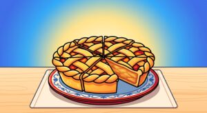 A pie on a table