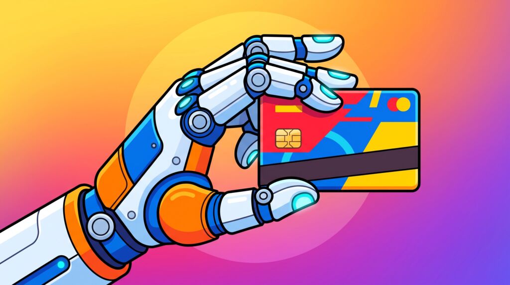 Why Agentic Advertising Execution Demands Commercial Controls A robot hand with a credit card